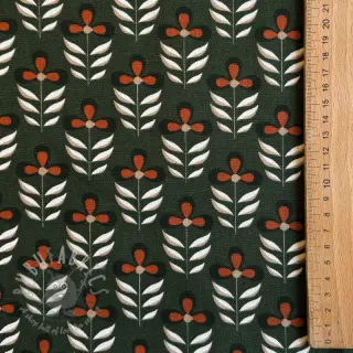Decoratiestof Flowers old green