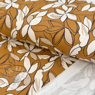 Teplákovina Big flowers ochre digital print