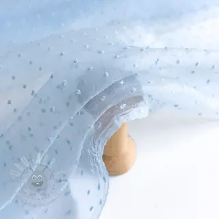 Tule voor TUTU-rok DOTS light blue