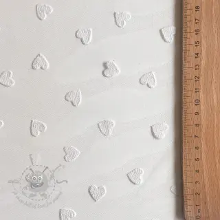 Tule voor TUTU-rok Flock shiny hearts offwhite
