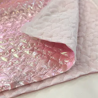Gewatteerde stof Fancy hearts light pink