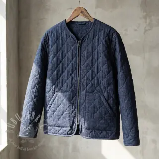 Gewatteerde stof JEANS marine