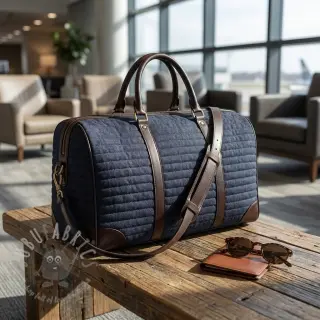 Gewatteerde stof JEANS marine