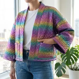 Gewatteerde stof Fancy hearts multi