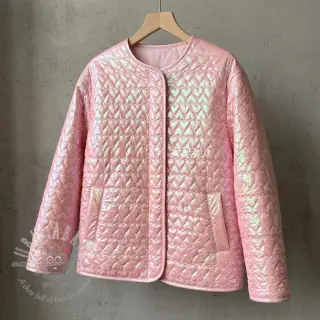 Gewatteerde stof Fancy hearts light pink