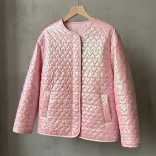 Prešívaná látka Fancy hearts light pink