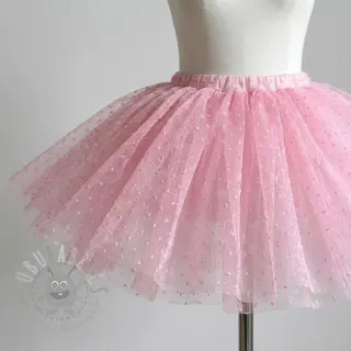 Tule voor TUTU-rok DOTS pink