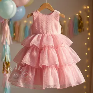 Tule voor TUTU-rok DOTS pink
