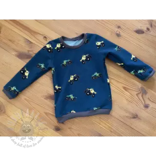 Geruwde sweaterstof SOFT Monstertruck indigo