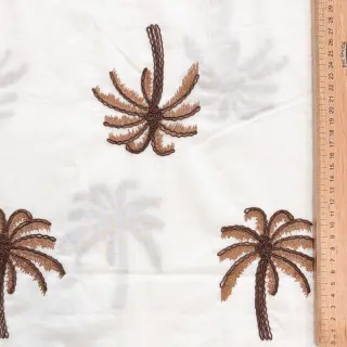 Bavlnená látka VOILE EMBROIDERY Palm brown
