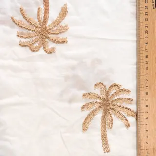 Bavlnená látka VOILE EMBROIDERY Palm naturals