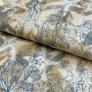 Katoenen stof VOILE Maritime digital print