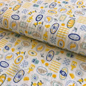 Katoenen stof Bubble Stripe design C digital print