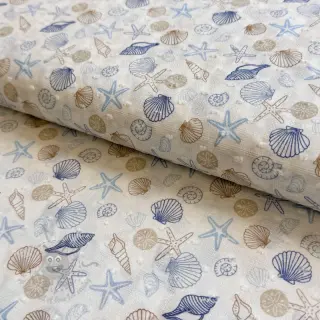 Katoenen stof DOBBY Shells digital print