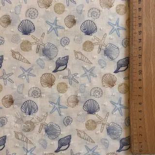 Katoenen stof DOBBY Shells digital print