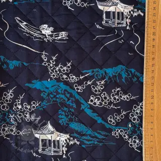 Katoenen stof QUILT DOUBLE SIDED Square design B