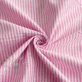Linnen met katoen Stripe fuchsia