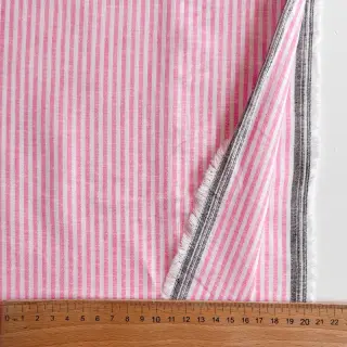 Ľan s bavlnou Stripe fuchsia