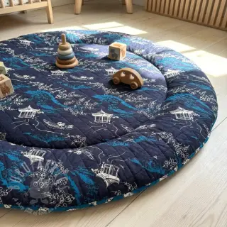 Katoenen stof QUILT DOUBLE SIDED Square design B