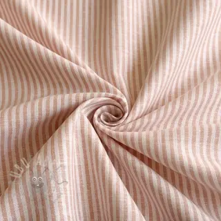 Linnen met katoen Stripe rose