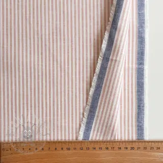 Linnen met katoen Stripe rose