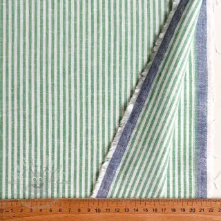 Linnen met katoen Stripe dark green