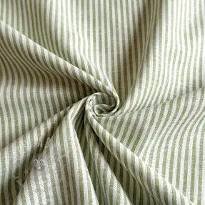 Linnen met katoen Stripe green