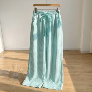 Linnen met katoen Stripe mint