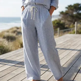 Ľan s bavlnou Stripe jeans
