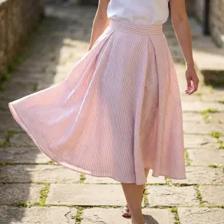 Ľan s bavlnou Stripe rose