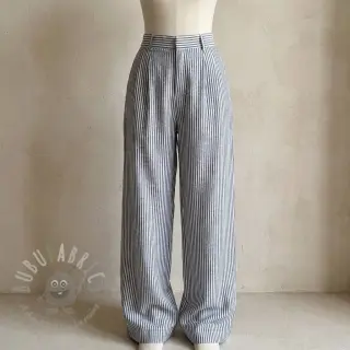 Linnen met katoen Stripe navy