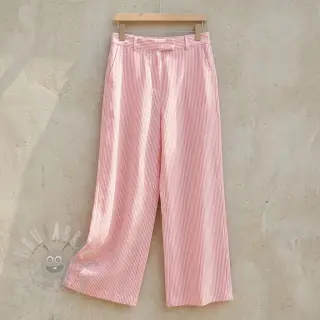Linnen met katoen Stripe salmon