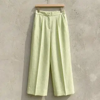 Ľan s bavlnou Stripe lime