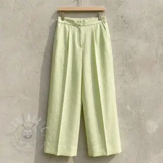 Linnen met katoen Stripe lime