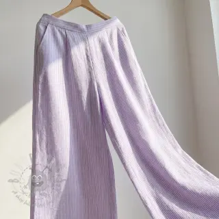 Linnen met katoen Stripe purple