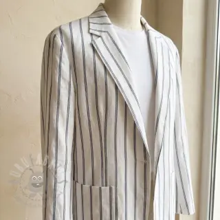 Linnen met viscose Pin navy