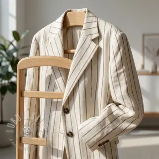 Linnen met viscose Pin black