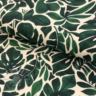 Decoratiestof Big leaves green digital print