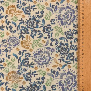 Decoratiestof Linenlook Blue roses digital print