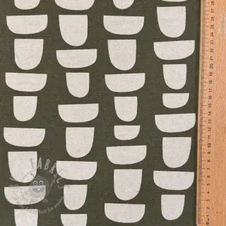 Decoratiestof Linenlook Abstract green