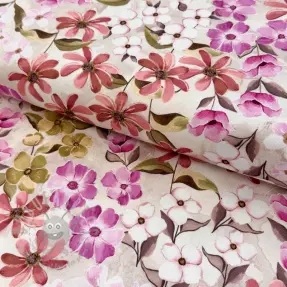 Decoratiestof Floralia pink digital print
