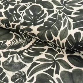 Decoratiestof Big leaves grey digital print