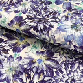 Decoratiestof Peony blue digital print