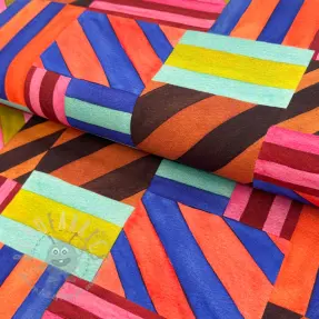 Decoratiestof Stripes multi digital print