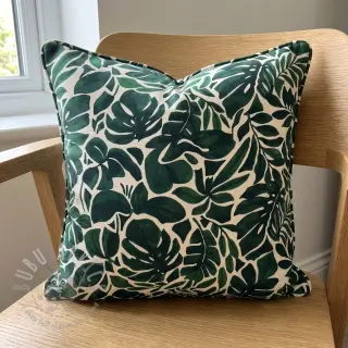 Decoratiestof Big leaves green digital print
