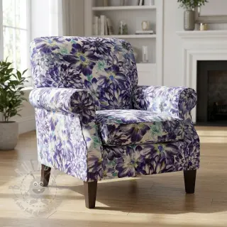Decoratiestof Peony blue digital print