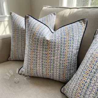 Decoratiestof Linenlook Blue pattern digital print