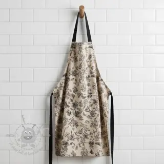 Decoratiestof Linenlook Painting flowers black digital print