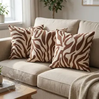 Decoratiestof Linenlook Animal dark brown