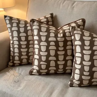Decoratiestof Linenlook Abstract brown